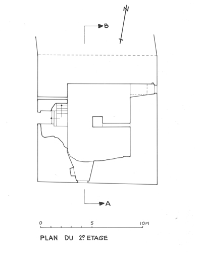 Plan du rez-de-chaussée surélevé (niveau haut).