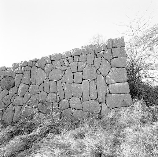 Bergerie de Saint-Michel (1841 B3 257). Détail du parement en pierres sèches soigné.