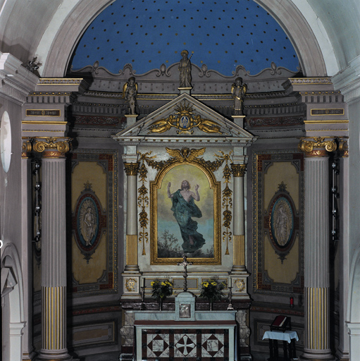 ensemble de 3 statues : Saint Michel archange, Le Christ, Saint Gabriel archange
