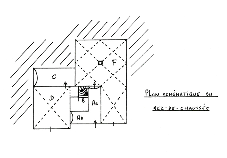 Le Lauzet. Ferme 670. Plan schématique du rez-de-chaussée.