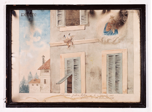 ex-voto, tableau : Chute d'un enfant tombant du deuxième étage, Julien Félix Petrovski
