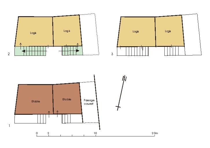 ensemble de 3 maisons