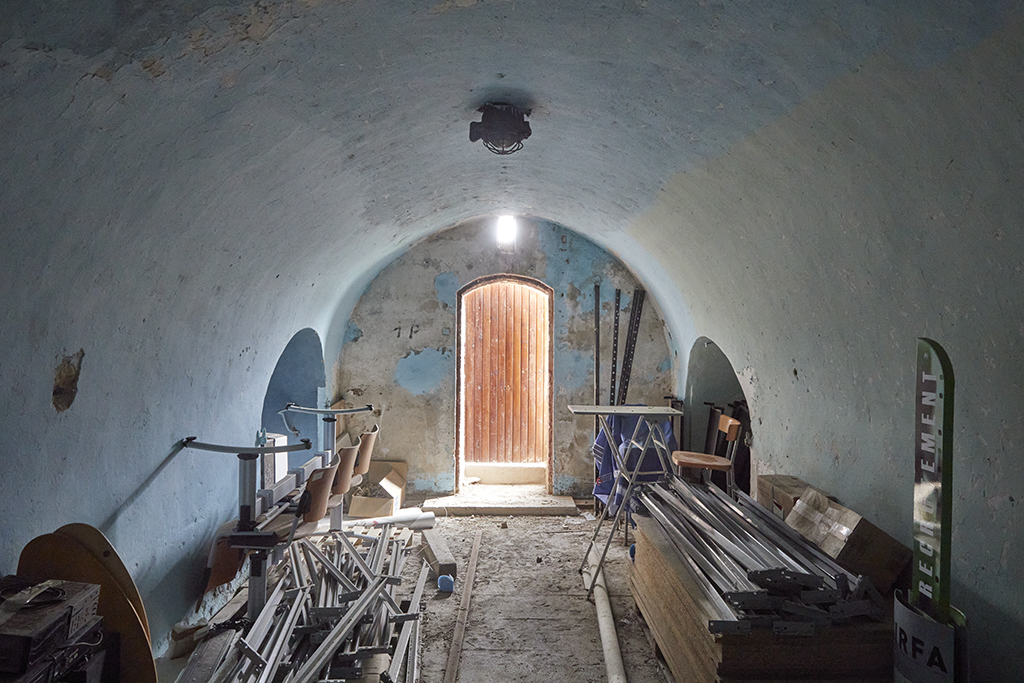 Batterie du Pharo, batterie haute, intérieur de l'abri casematé d'une des traverses-abri de 1878 