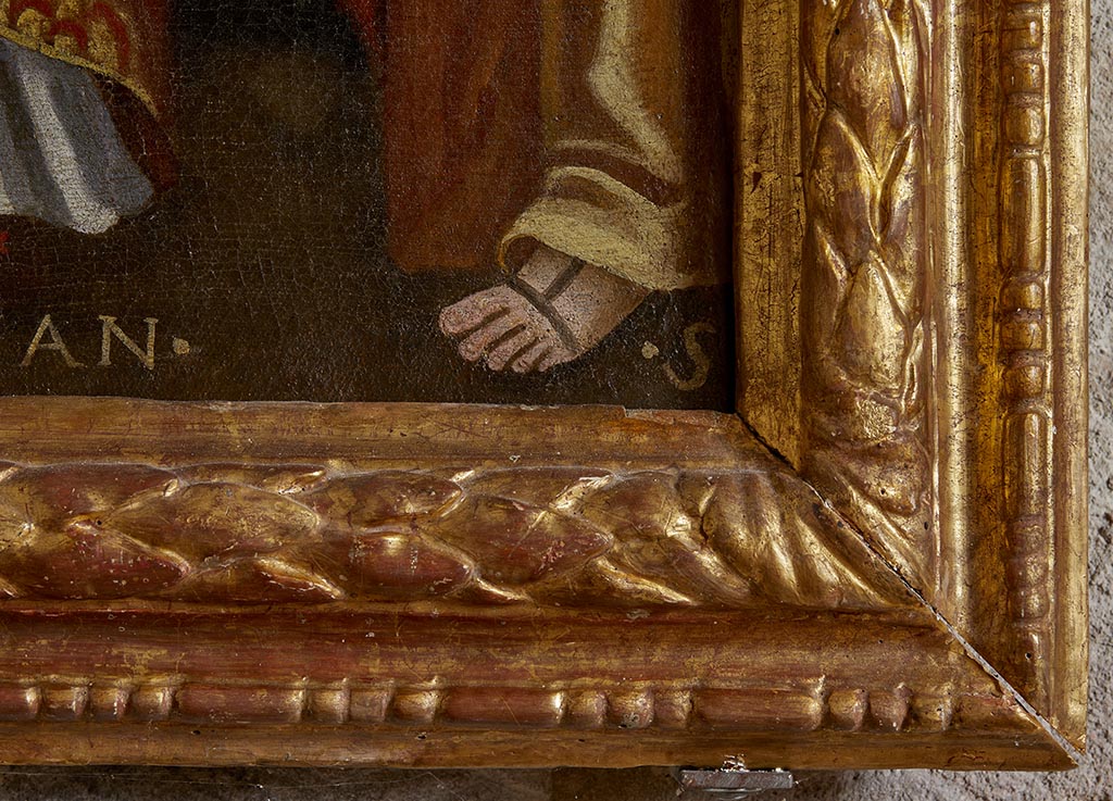 Tableau : Martyre de saint Pantaléon de Nicomédie ; cadre