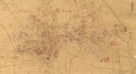 Plan de masse et de situation du village de La Gaude, partie de la Haute-Gaude, d'après le cadastre de 1834, section D. 