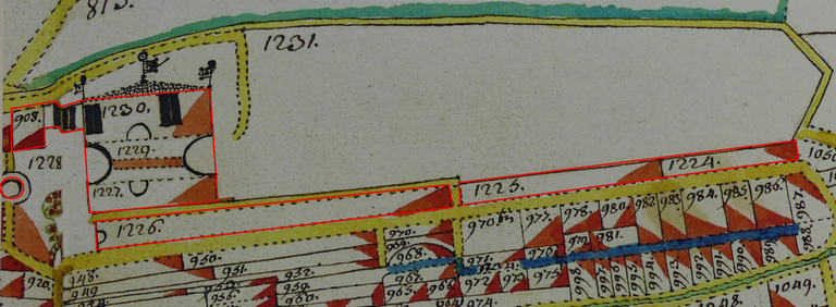 Plans visuels de la terre et seigneurie du Bourg de Ribiers, 1755. Détail du plan 7 : le château.