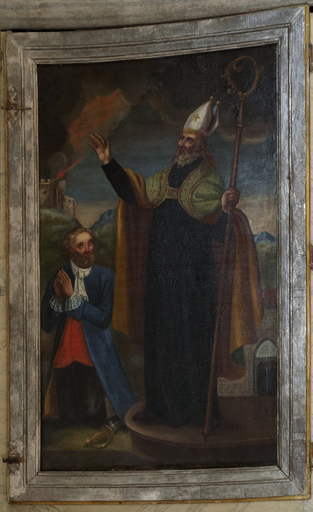 Tableau : saint Isarn de Marseille et le seigneur de Demandolx