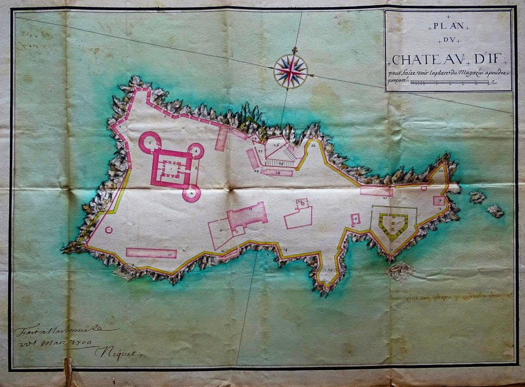 Plan du château d'If, 1700.