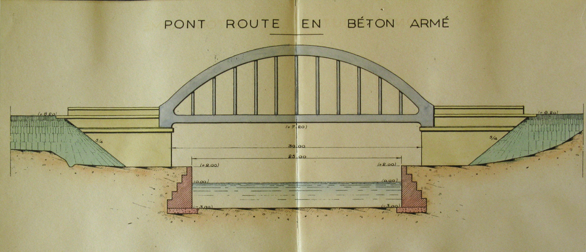 pont routier dit pont routier du canal ou pont en ciment