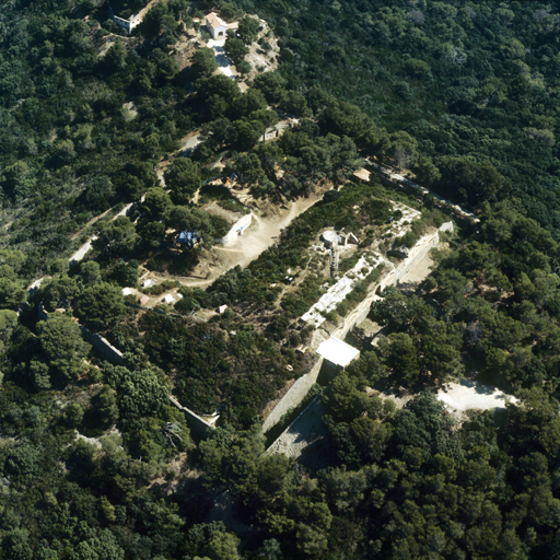 Batterie centrale. Vue aérienne prise du sud-est.