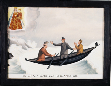 ex-voto, tableau : Barque dans la tempête, Carlo Vian