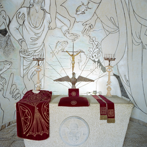 ensemble autel et 2 chandeliers d'autel