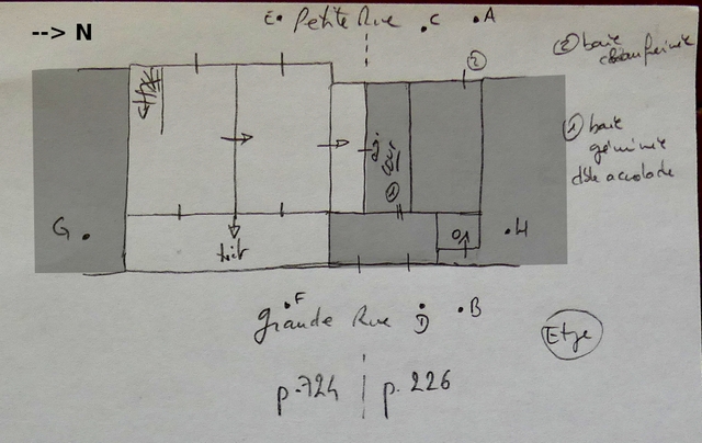 Plan schématique : étage (partie non grisée).