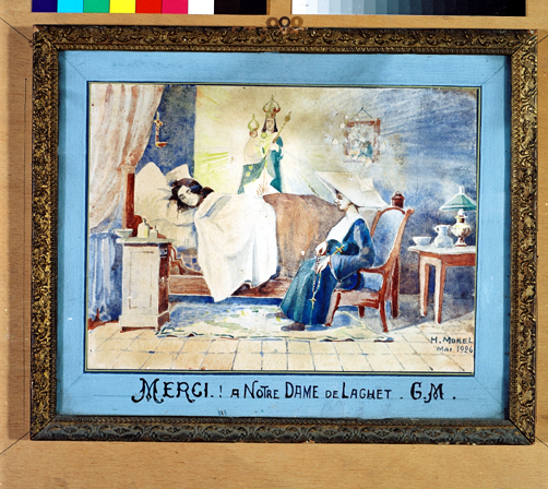 ex-voto, tableau : Demande de guérison d'une femme (N° 8)