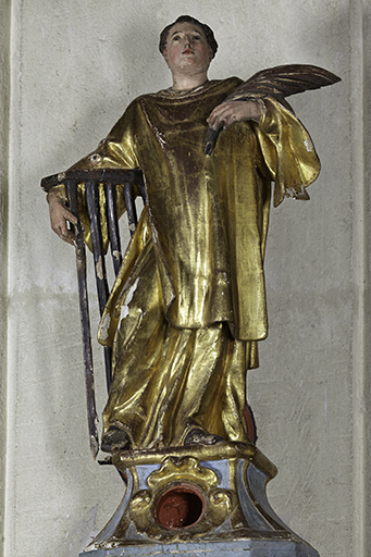 Statue-reliquaire (demi-nature) : saint Laurent
