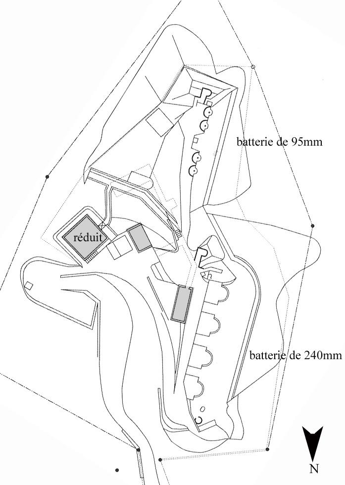 Plan de la batterie de l'Escalette, 2008.
