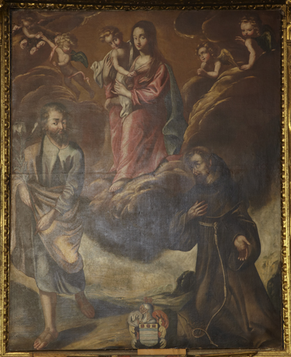 tableau d'autel : La Vierge à l'Enfant accompagnée de saint Joseph et saint François