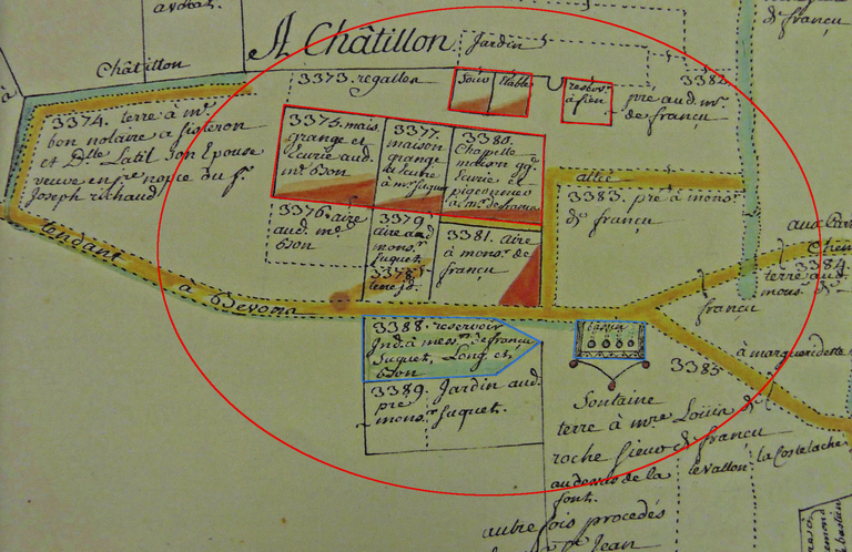 Plans visuels de la terre et seigneurie du Bourg de Ribiers, 1755. Détail du plan 37.