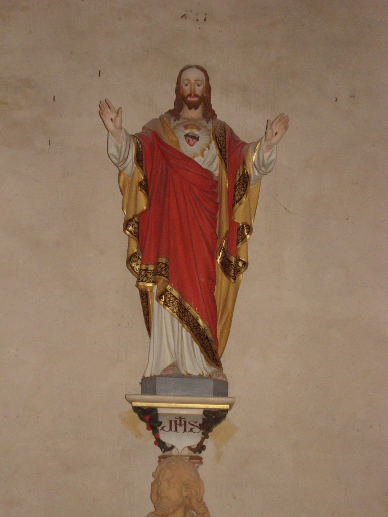 Ensemble de l'autel secondaire du Sacré Coeur : autel, tabernacle, gradin d'autel, degré d'autel
