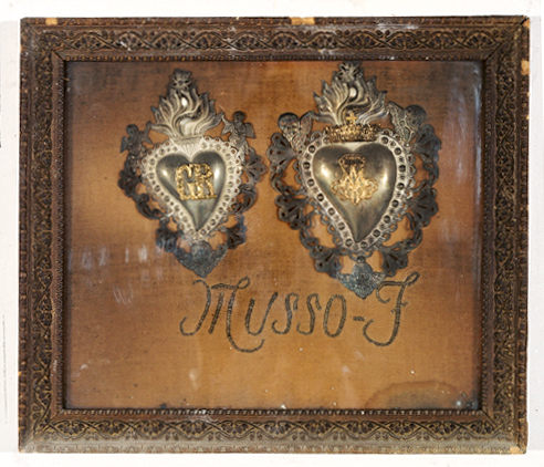 ex-voto, tableau : Deux coeurs de dévotion, Musso