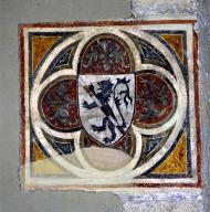 Peintures monumentales de la 2e chapelle est : armoiries.
