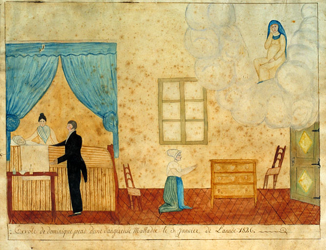 tableau, ex-voto : Demande de guérison de Dominique Prad