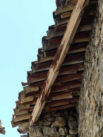 Elévation nord, débord de la toiture.