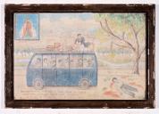 ex-voto, tableau : Accident de car, Antoinette Bailet