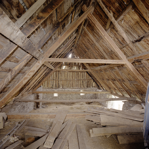 Ferme à Bouchier (Allos). Grange (fenil) à deux niveaux.