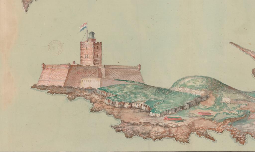 [Vue du fort de Bouc avec le fanal sur la tour], 1794.
