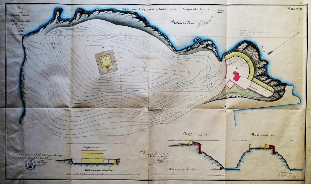 [Plan du projet d'organisation de la batterie du Pharo], 1846.