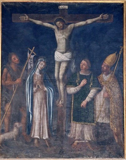 tableau : Christ en croix, cadre