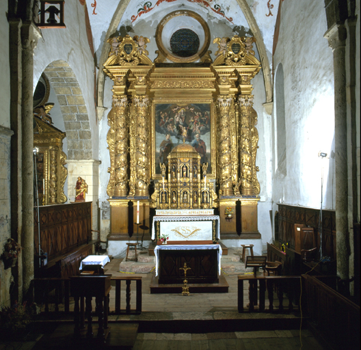 tableau et son cadre : Couronnement de la Vierge, saint Etienne et saint Pierre