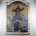 tableau : Saint François d'Assise transporté au ciel par des anges