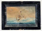 ex-voto, tableau : Bateau dans la tempête, la bombarde Le Giuseppe Tiburzio
