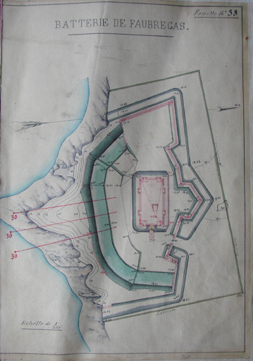 Batterie de Faubrégas. [Plan] milieu 19e sècle.