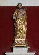 Statue (petite nature avec socle-reliquaire) : saint Joseph et l'Enfant Jésus
