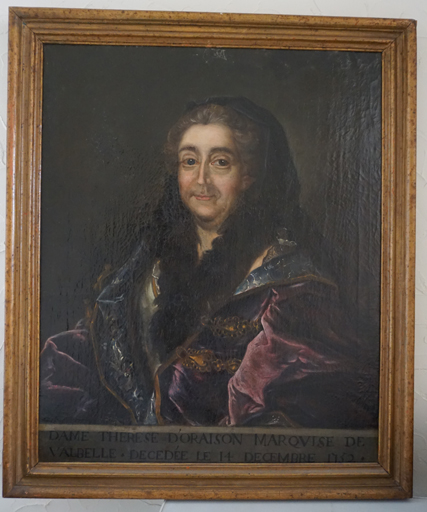 Tableau (donatif) : portrait de Thérèse d'Oraison marquise de Valbelle, cadre