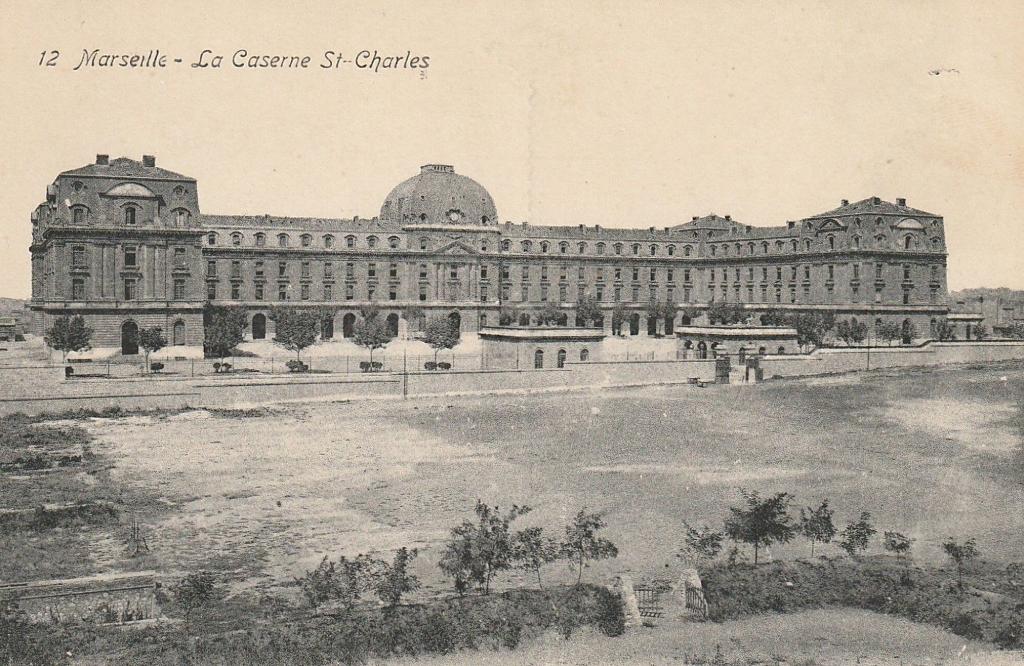 Marseille. La caserne St Charles. [Vue d'ensemble prise du Sud - Sud-Ouest], c. 1900.