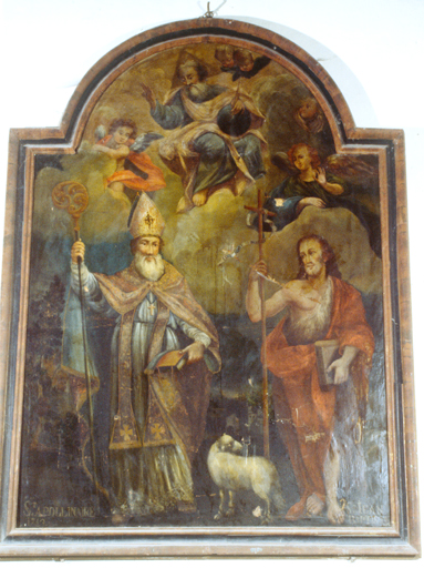 tableau : Saint Apollinaire, saint Jean Baptiste et Dieu le Père