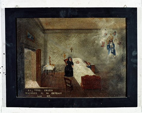 ex-voto, tableau : Demande de guérison d'un homme (N° 9)