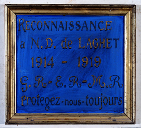 ex-voto, tableau : Reconnaisance sur fond bleu