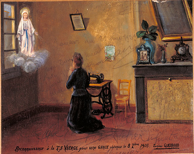 tableau, ex-voto : Prière d'Eugénie Gueirard