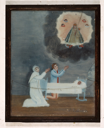 ex-voto, tableau : Demande de guérison d'un bébé (N° 5)