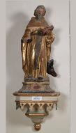 Statue (socle-reliquaire) : saint Antoine abbé ; console