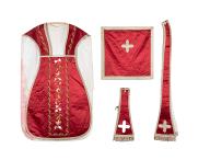 Chasuble, étole, manipule et voile de calice (ornement rouge N° 3)