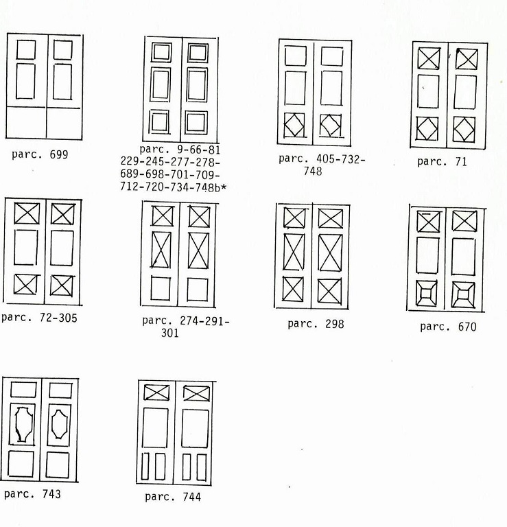 Menuiseries des portes de logis. Porte à deux vantaux (3).