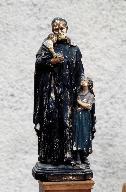 statues (2) (statuette, en pendant) : saint Vincent de Paul et sainte Louise de Marillac