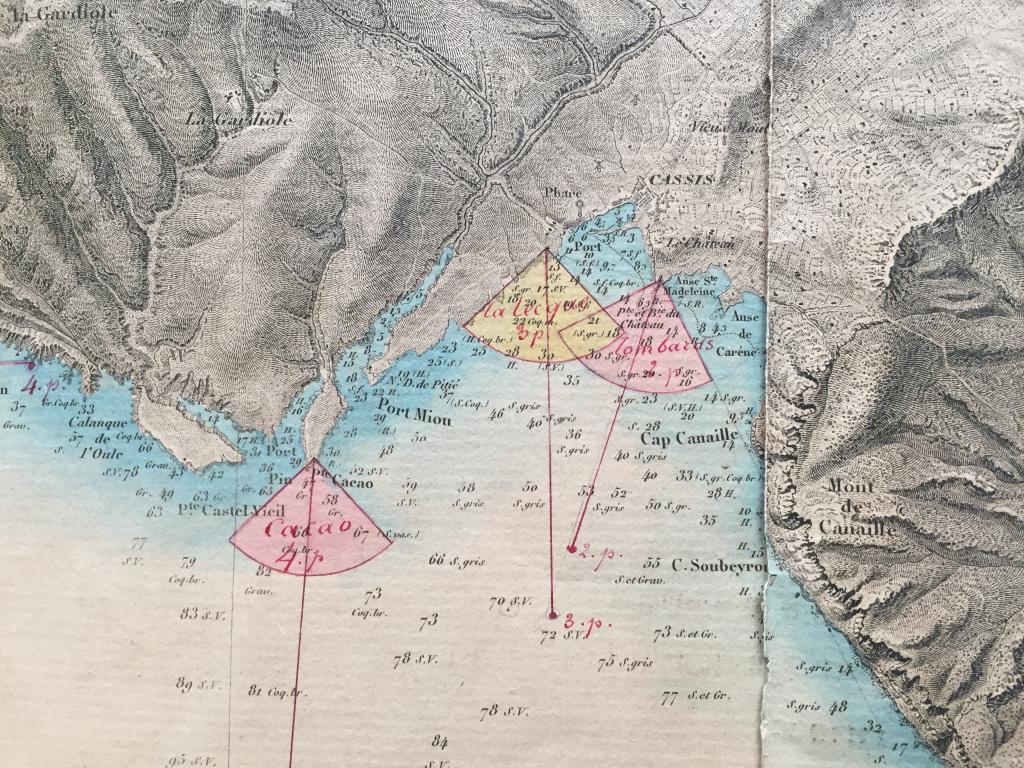 [Carte indiquant l'état des batteries du port de Cassis, pour les projets de 1861-1862], 1861.