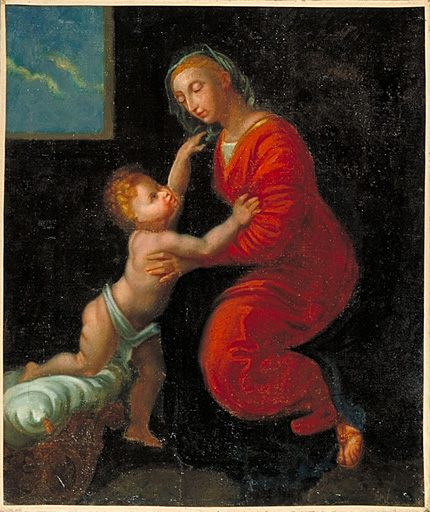 tableau, ex-voto : Vierge à l'Enfant (N° 1)
